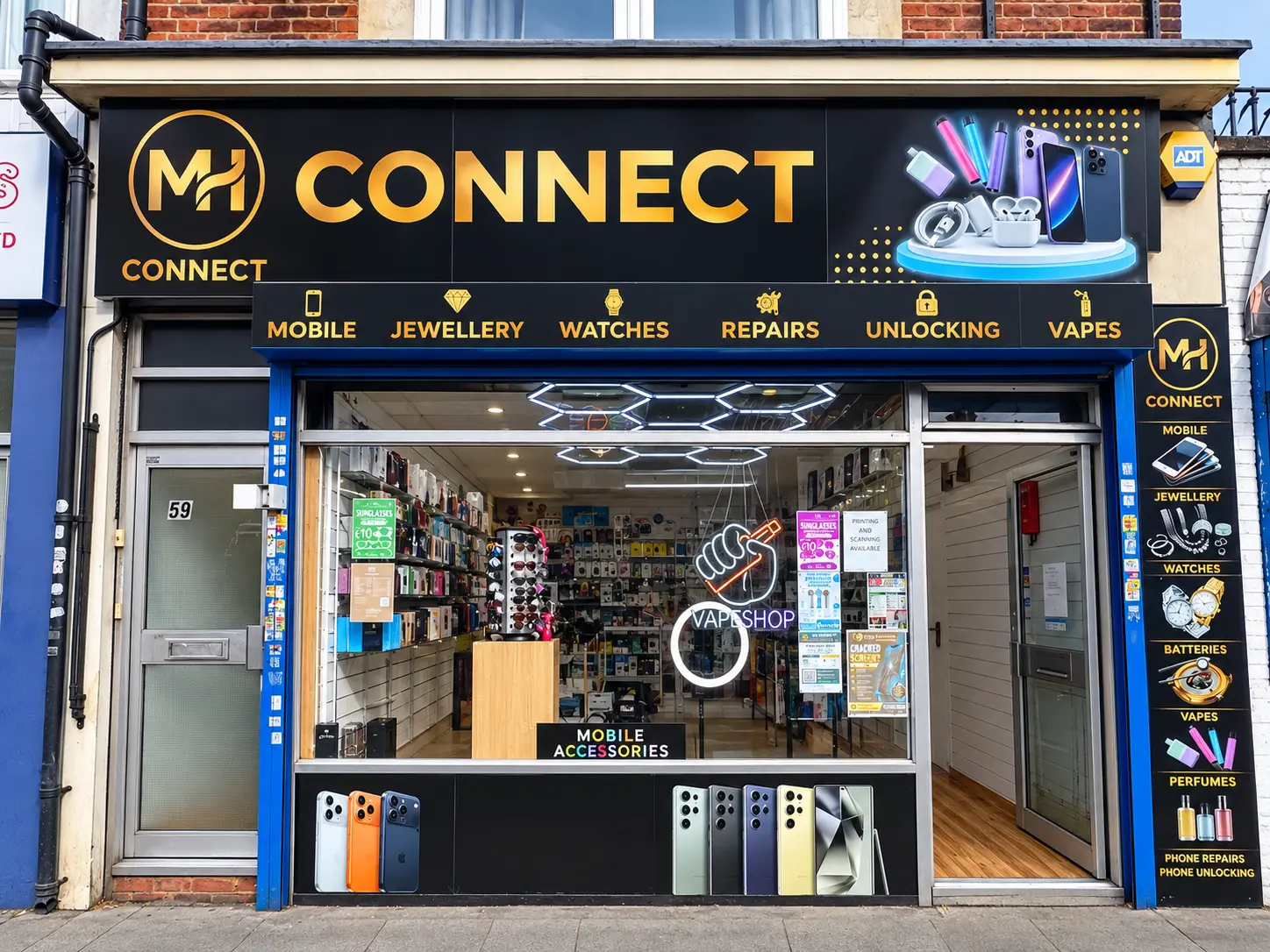 MH Connect shop front at 59 Lower Addiscombe Road